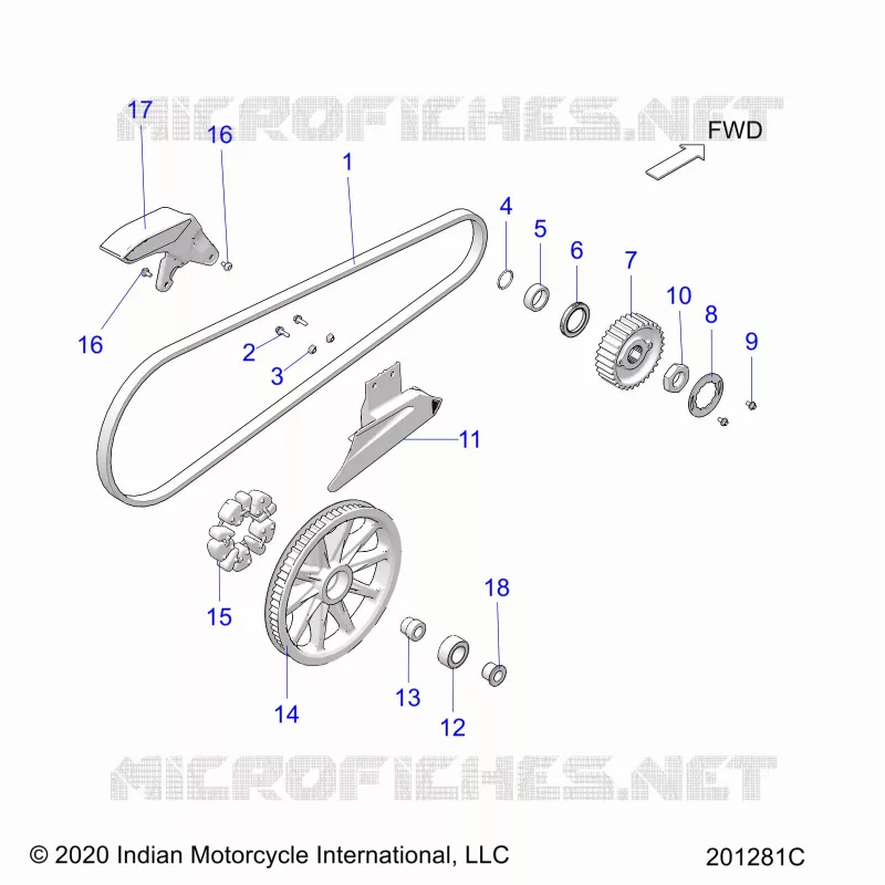 TRASMISSIONE, DRIVE SPROCKET, BELT AND GUARD