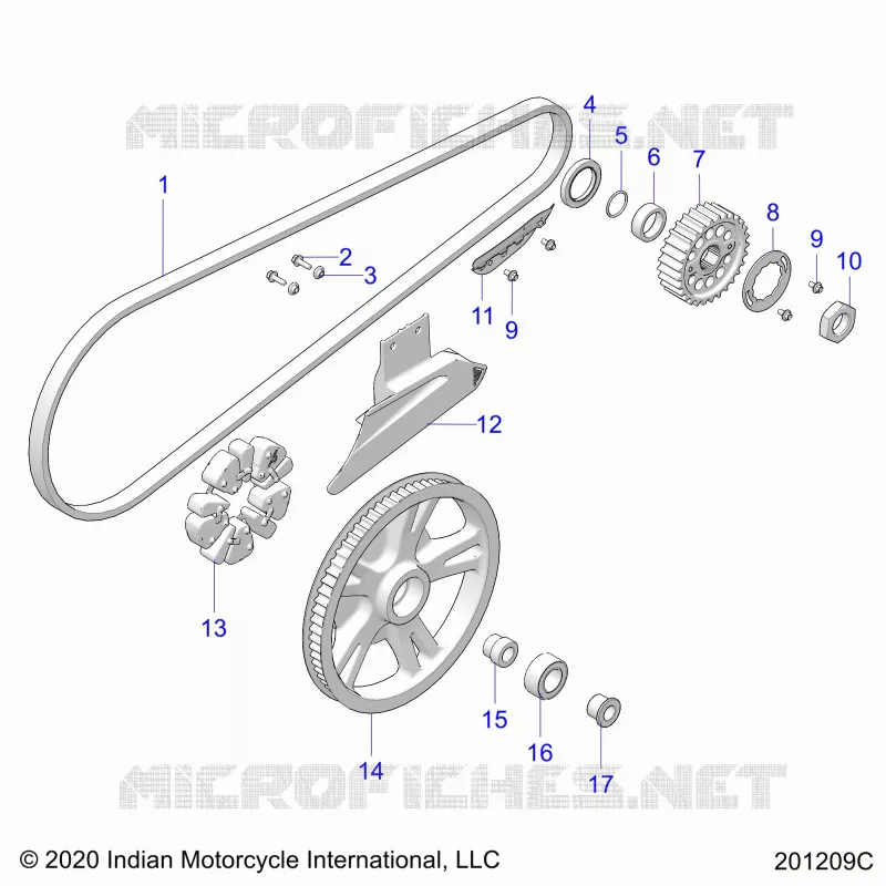 TRASMISSIONE, DRIVE SPROCKET, BELT AND GUARD