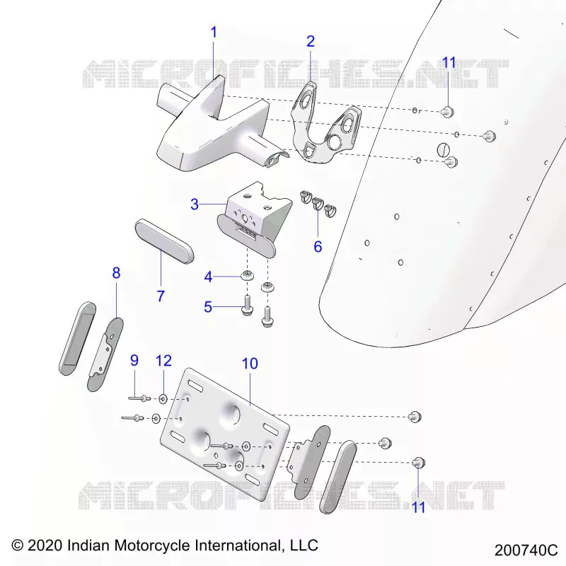 BODY, TAILLIGHT, LICENSE PLATE BRACKET