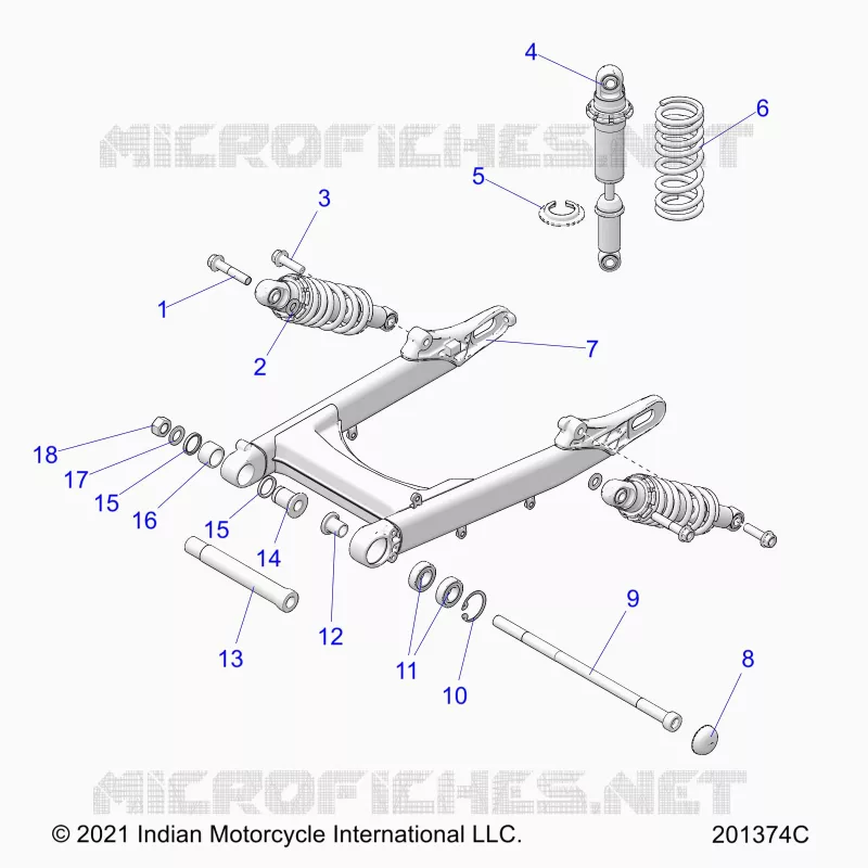 SOSPENSIONE POSTERIORE ASM., SWING ARM AND SHOCKS
