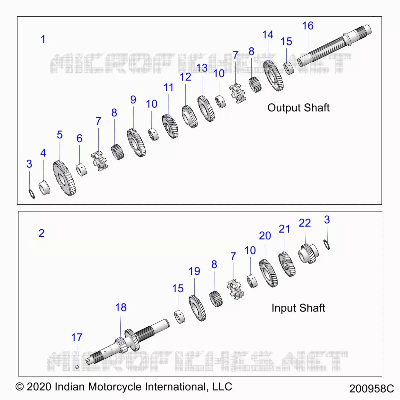 TRASMISSIONE, INPUT/OUTPUT SHAFT ASM.