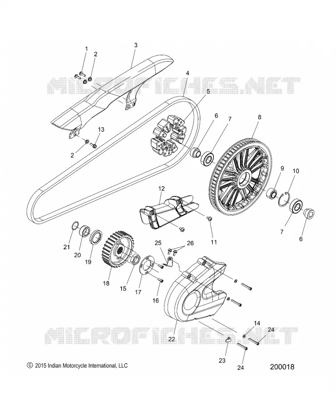 TRASMISSIONE, SPROCKETS, GUARDS AND BELT