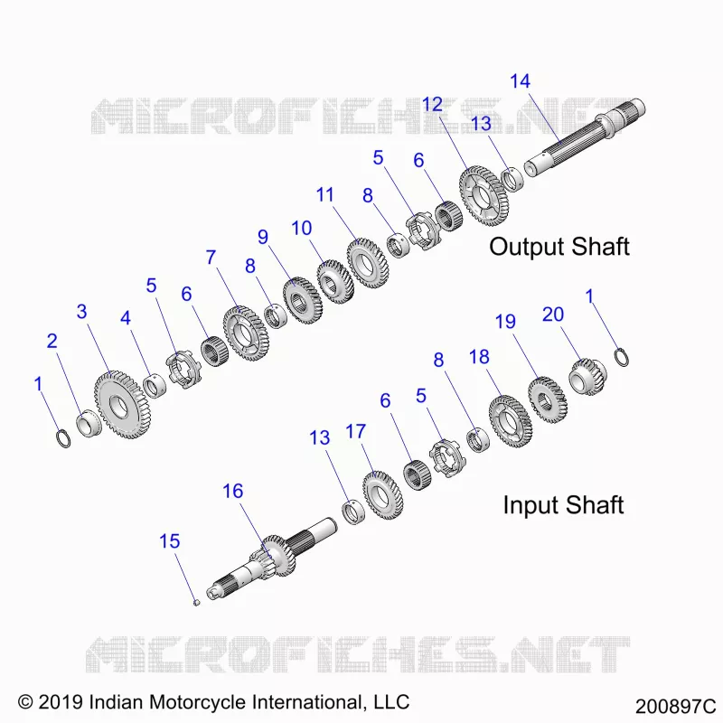 TRASMISSIONE, INPUT/OUTPUT SHAFT ASM.