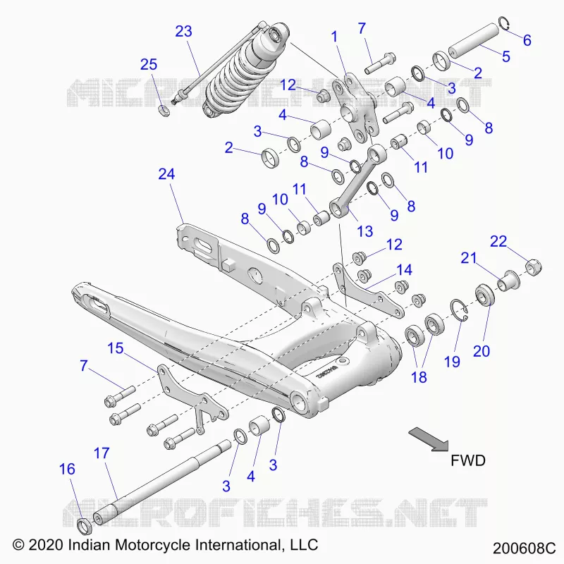 SOSPENSIONE POSTERIORE ASM., SWING ARM AND SHOCK