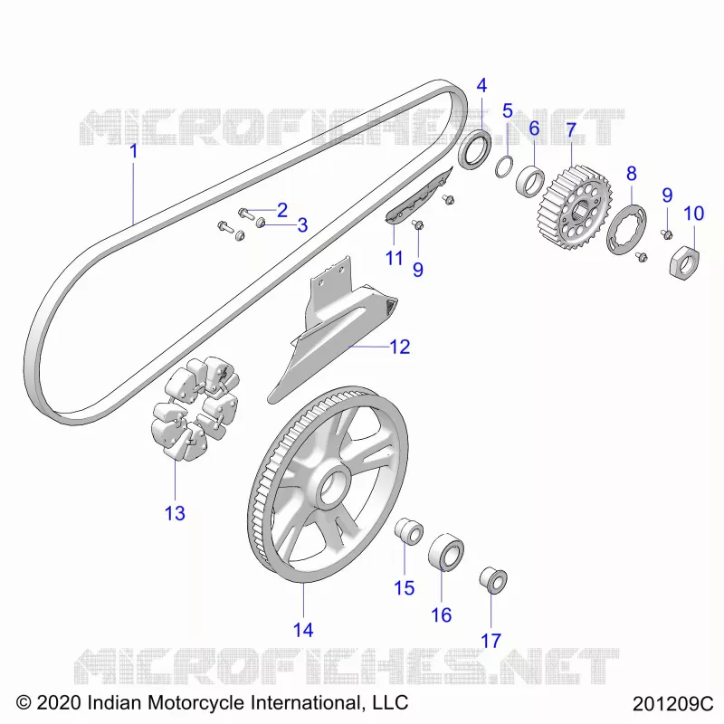 TRASMISSIONE, DRIVE SPROCKET, BELT AND GUARD
