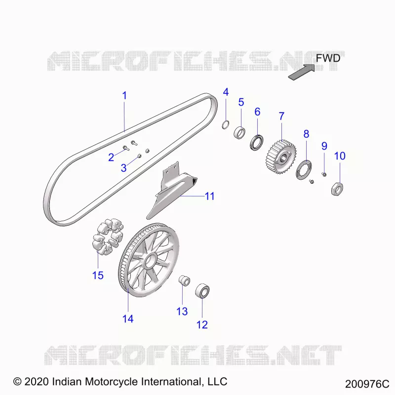 TRASMISSIONE, DRIVE SPROCKET, BELT AND GUARD