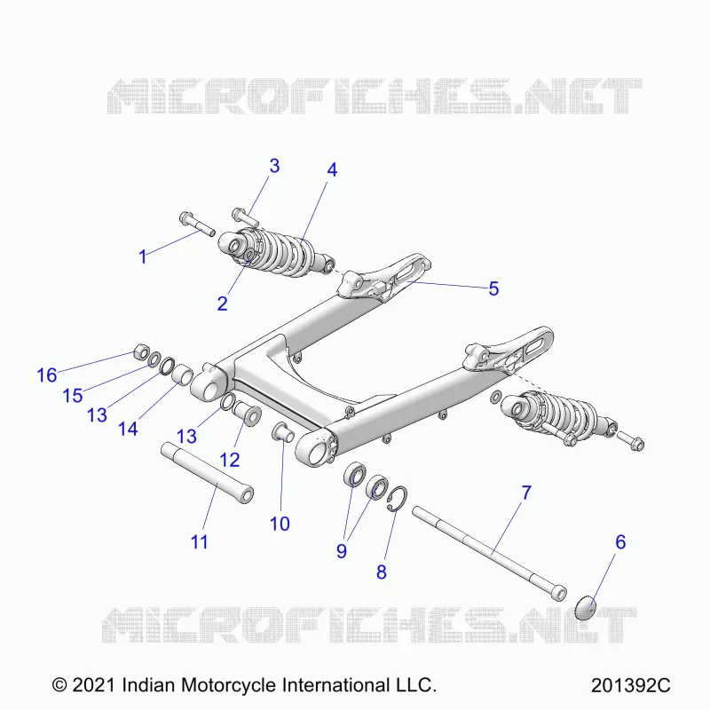 SOSPENSIONE POSTERIORE ASM., SWING ARM AND SHOCKS