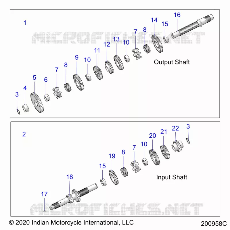 TRASMISSIONE, INPUT/OUTPUT SHAFT ASM.